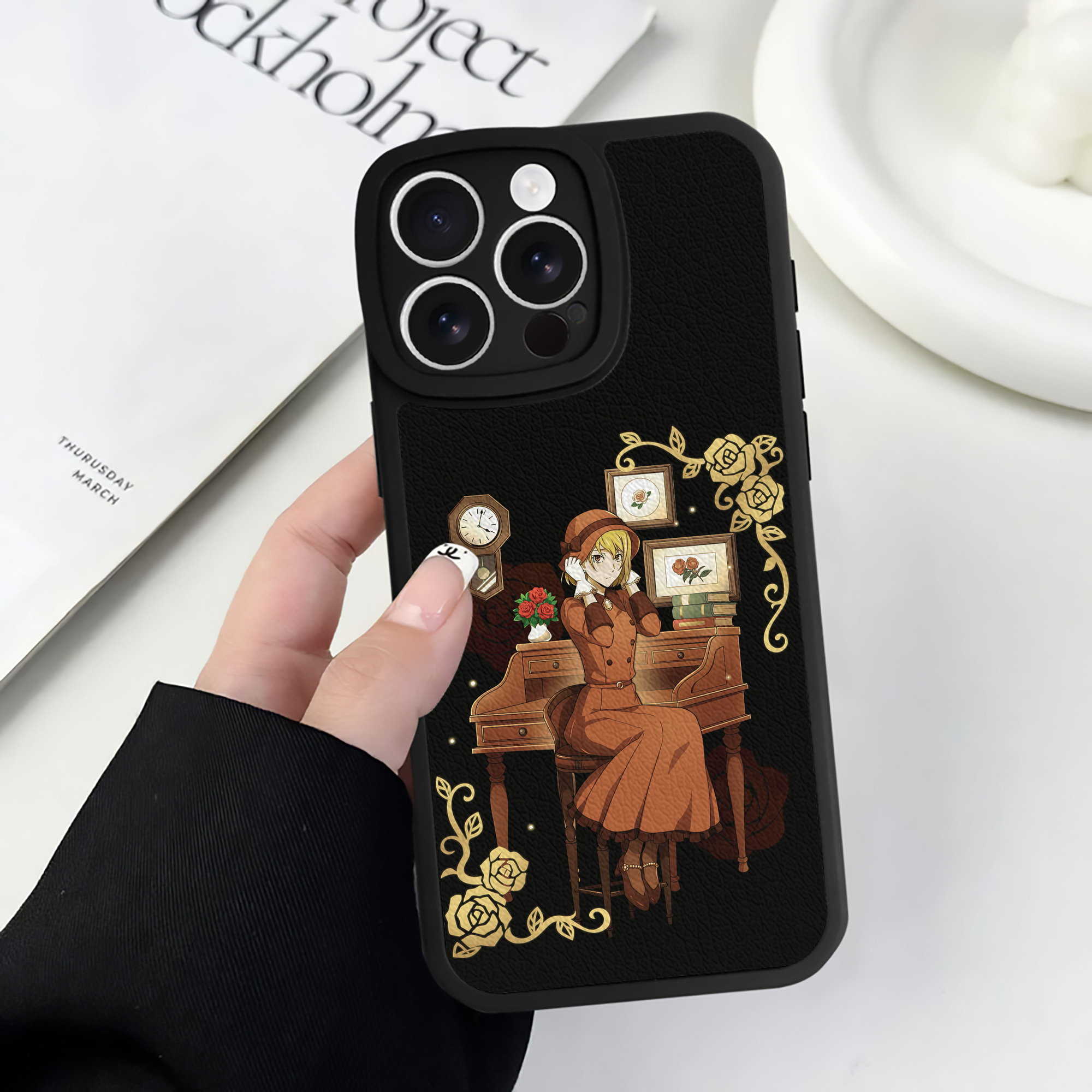 （画像用） 文豪ストレイドッグス Bungo Stray Dogs 【iPhone 16シリーズ対応】シリコンスマホケース（レザー調） 材質：シリコン
